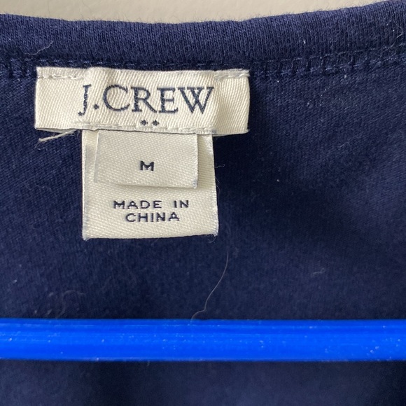 J Crew crocheted tank top with plain jersey back Navy blue Size medium - Picture 2 of 5